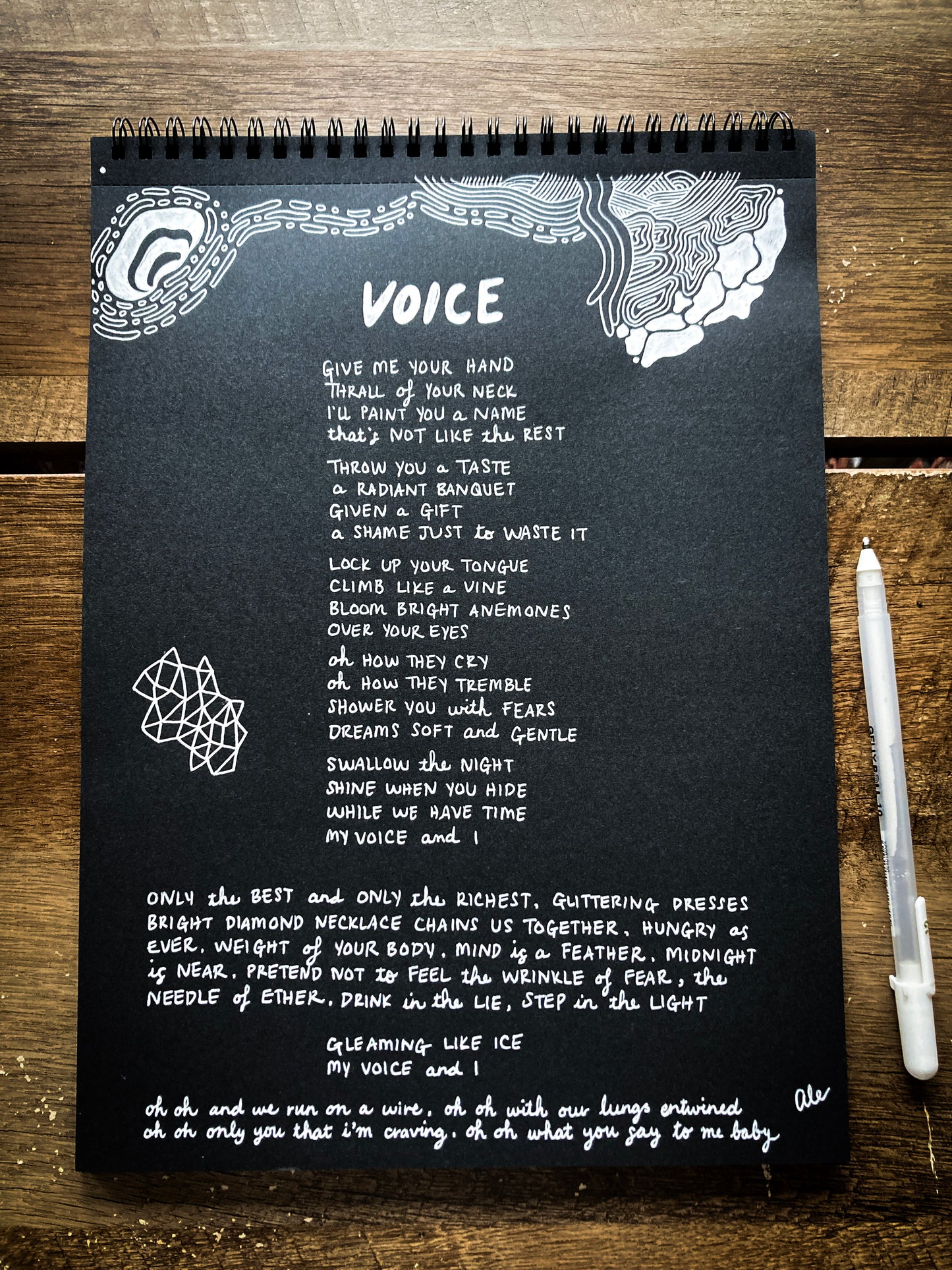 Handwritten Lyrics - 9" x 12"