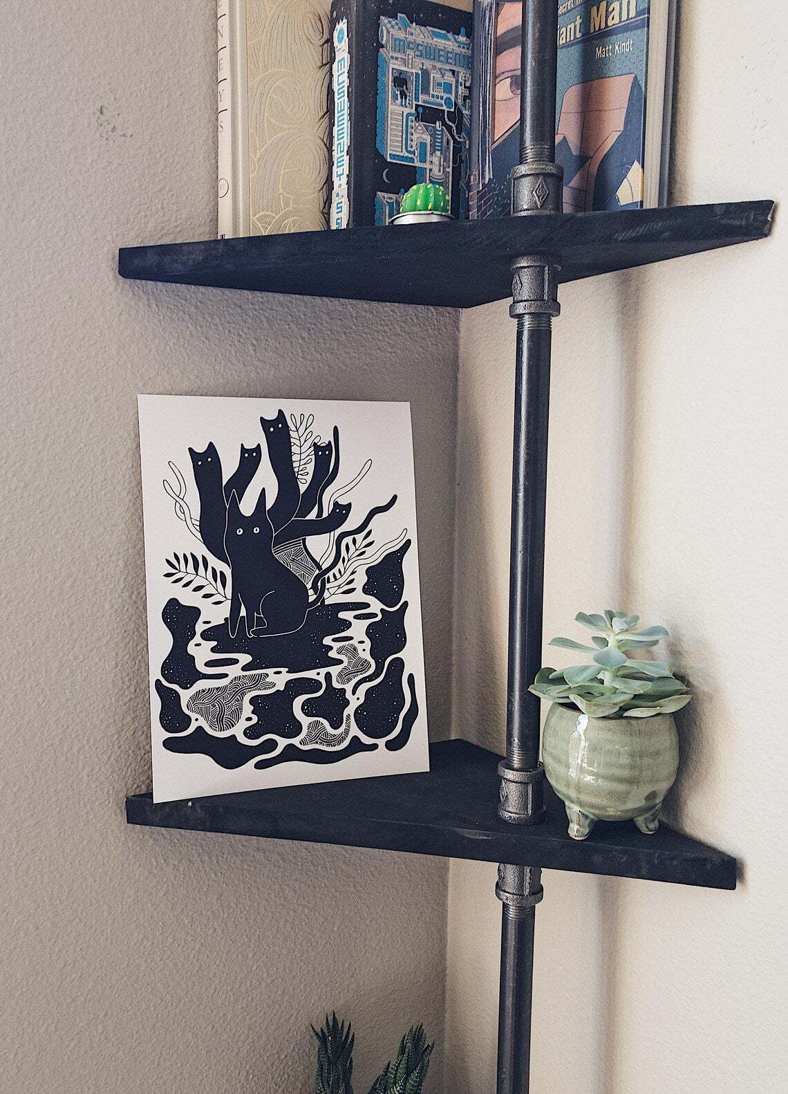 Inky Ghost Cats - 8" X 11" Art Print